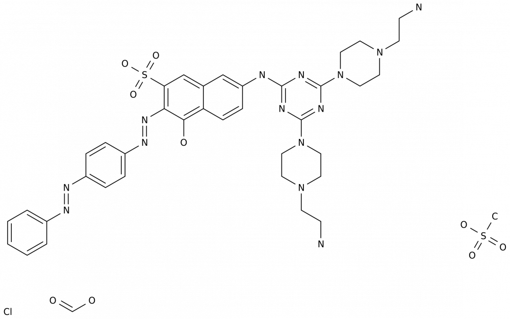 2-Нафталинсульфоновая кислота, 7-[[4,6-bis[4-(2-aminoethyl)-1-piperazinyl]-1,3,5-triazin-2-yl]amino]-4-hydroxy-3-[[4-(phenylazo)phenyl]azo]-, формиат (соль) гидрохлоридметансульфонат (соль) в Узбекистане