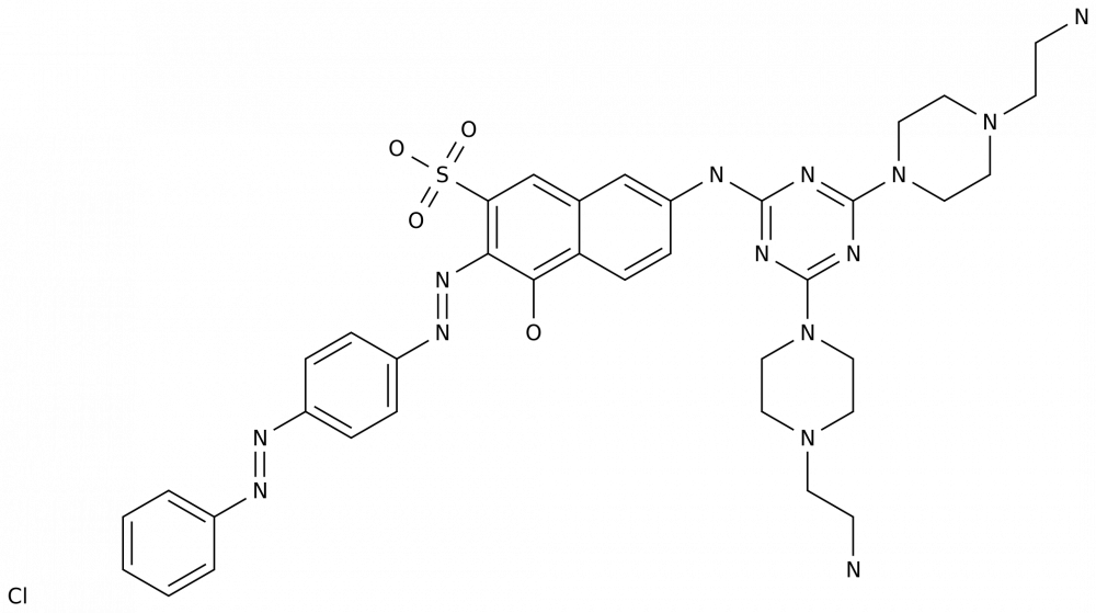 2-Нафталинсульфоновая кислота, 7-[[4,6-bis[4-(2-aminoethyl)-1-piperazinyl]-1,3,5-triazin-2-yl]amino]-4-hydroxy-3-[2-[4-(2-phenyldiazenyl)phenyl]diazenyl]-, гидрохлорид (1:?) в Узбекистане