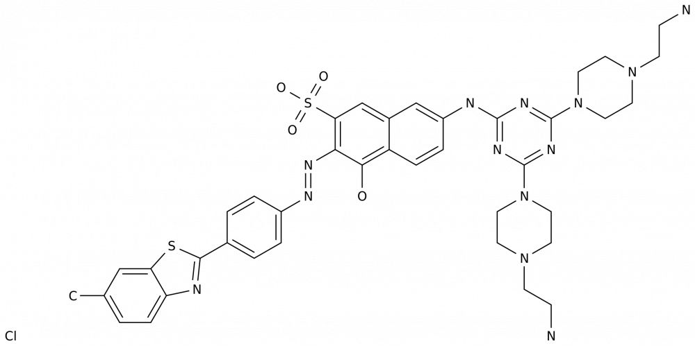 2-Нафталинсульфоновая кислота, 7-[[4,6-bis[4-(2-aminoethyl)-1-piperazinyl]-1,3,5-triazin-2-yl]amino]-4-hydroxy-3-[2-[4-(6-methyl-2-benzothiazolyl)phenyl]diazenyl]-, гидрохлорид (1:?) в Узбекистане