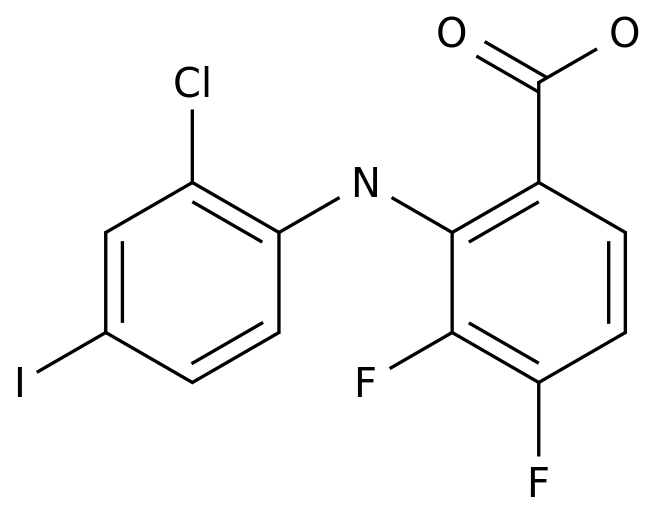 2-(2-ХЛОР-4-ЙОДФЕНИЛАМИНО)-3,4-ДИФТОРБЕНЗОЙНАЯ КИСЛОТА в Узбекистане