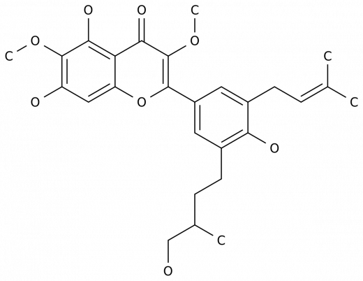5,7-Dihydroxy-2-[4-hydroxy-3-(4-hydroxy-3-methylbutyl)-5-(3-methyl-2-buten-1-yl)phenyl]-3,6-dimethoxy-4H-1-benzopyran-4-one в Узбекистане
